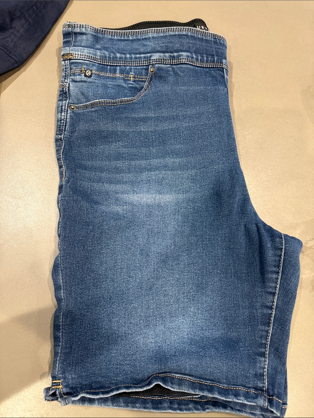 Women's Blue Denim Jean Shorts - Classic Stretch Cut